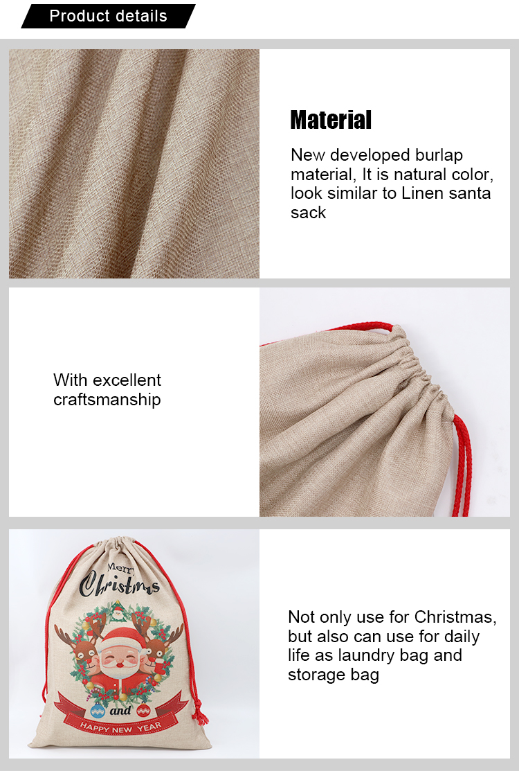 Faux Burlap Xmas Sack-50*66cm