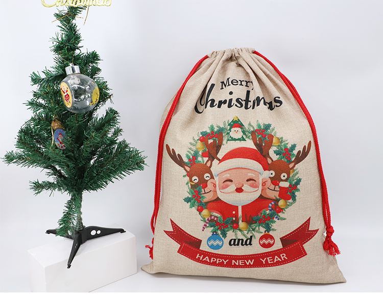 Faux Burlap Xmas Sack-50*66cm