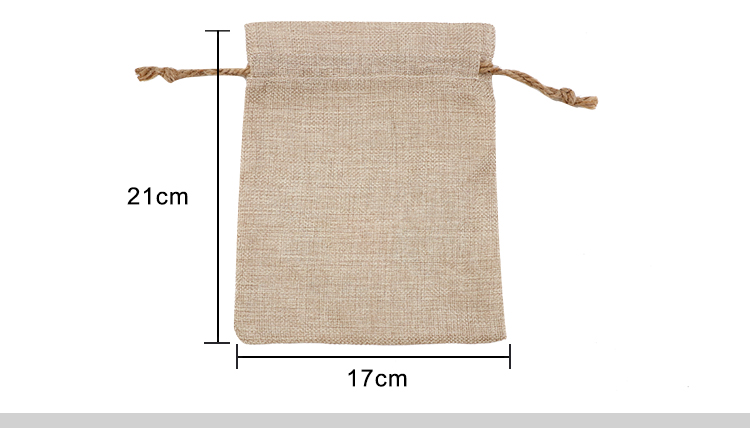 Faux Burlap Drawstring Bag 17*21CM