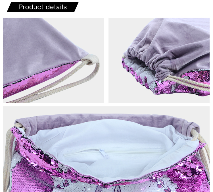 Sequin Drawstring Bag