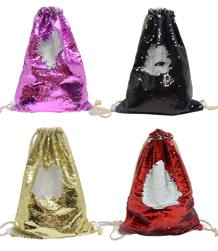 Sequin Drawstring Bag