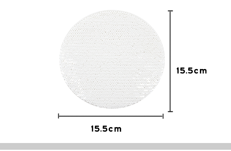 White/White Sequin Transfer  Round Dia 15.5cm