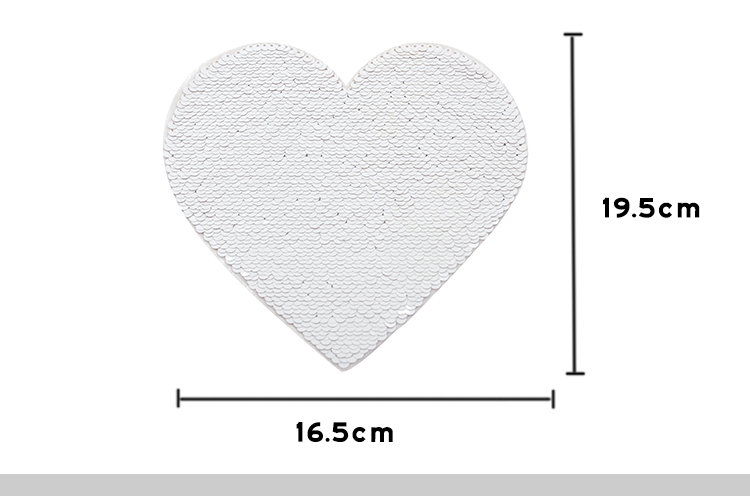 White/White Sequin Transfer  Round Dia 15.5cm