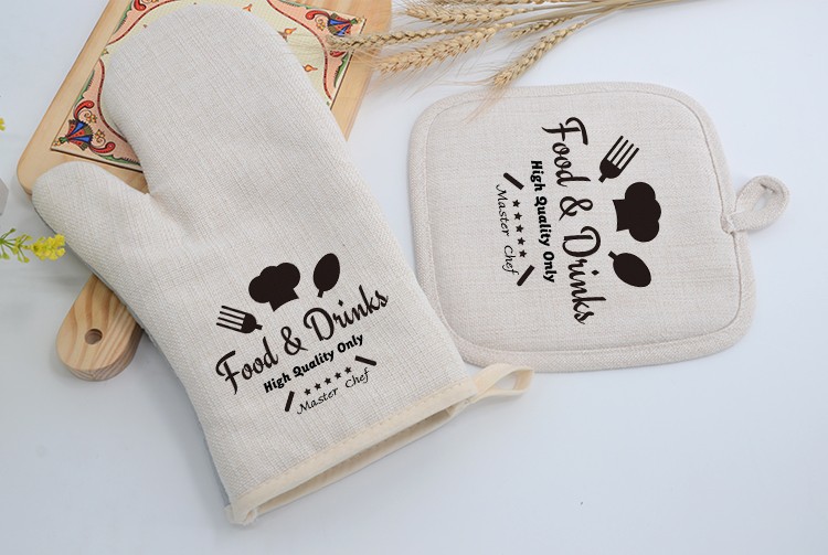 LINEN OVEN MITT & POT HOLDERS - FOR SUBLIMATION