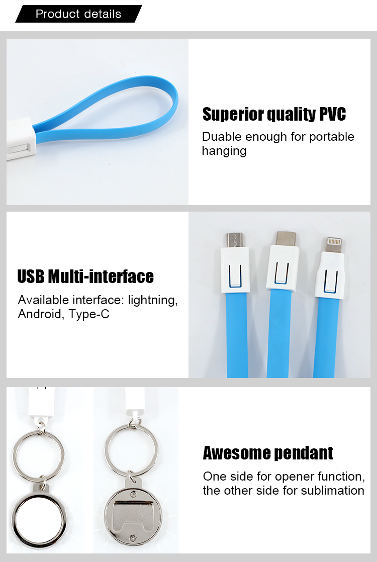 Keychain USB charging cable