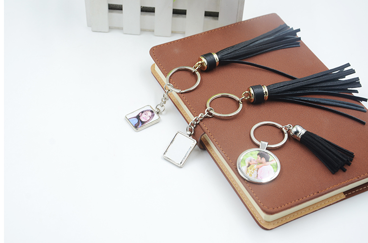 Metal Key Chain with Tassel - Round(Dia 2.7CM)