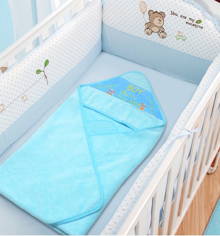 Baby wrap towel-blue/pink