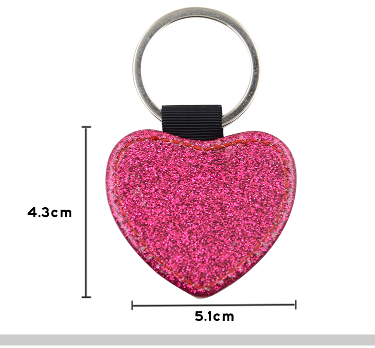 PU Glitter Key Chain-Heart Shape