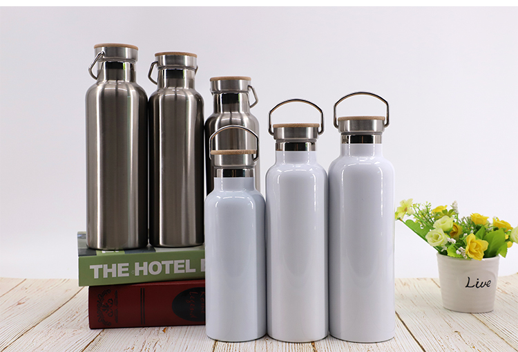 Portable Stainless Steel Bottle-600ml-Silver/White