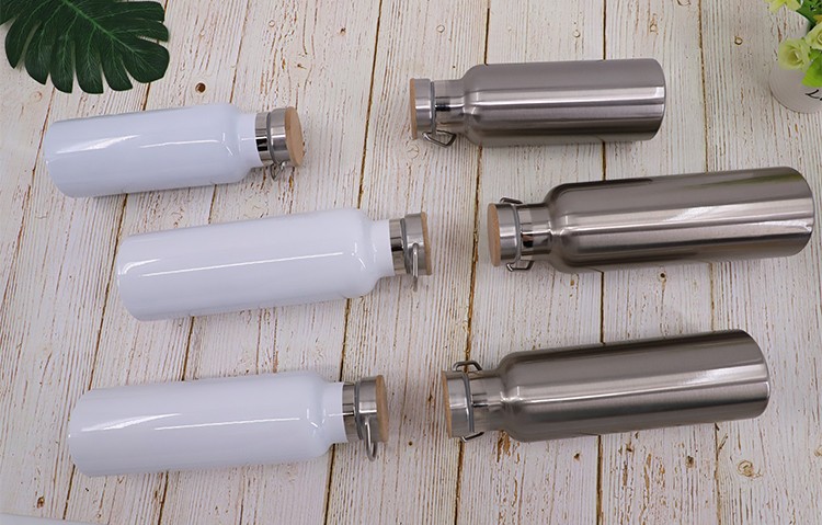 Portable Stainless Steel Bottle-600ml-Silver/White