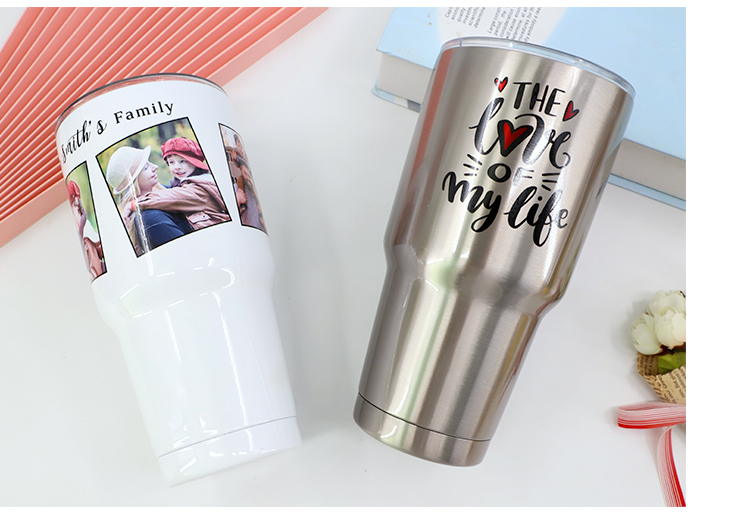 20 OZ Stainless Steel Vacuum Travel Tumbler - White