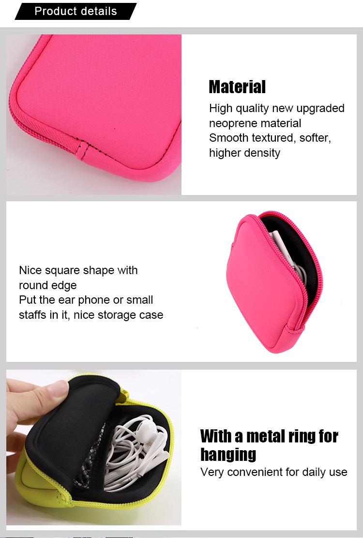 Neoprene Earphone Bag-Square 4