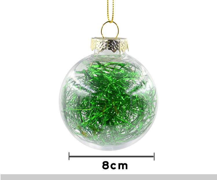 Plastic Xmas Ball With Glitters - Golden- Dia 8CM