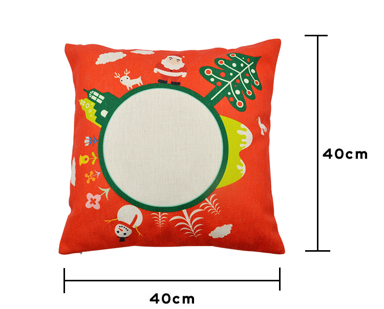 Linen Pillow Case - Red With Xmas Pattern-Double-sided Printable Part