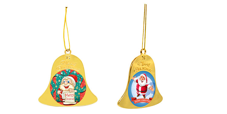 Metal Xmas Ornaments-Bell-Golden