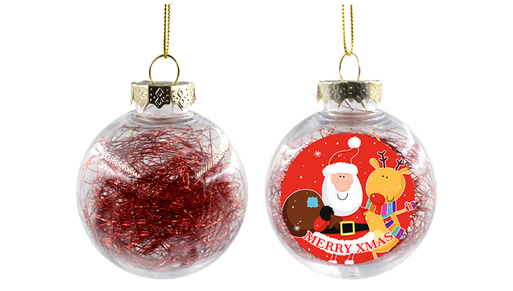 PET Ball with Glitter- Red -Dia:6cm