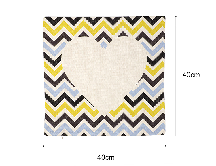 Linen Pillow Case - Double Side Heart Printable Part - Stripe