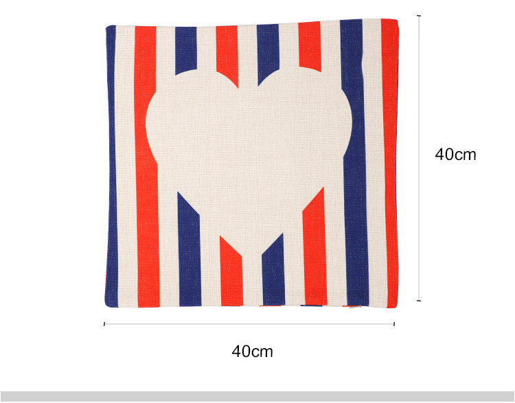 Linen Pillow Case - Double Side Heart Printable Part - Stripe
