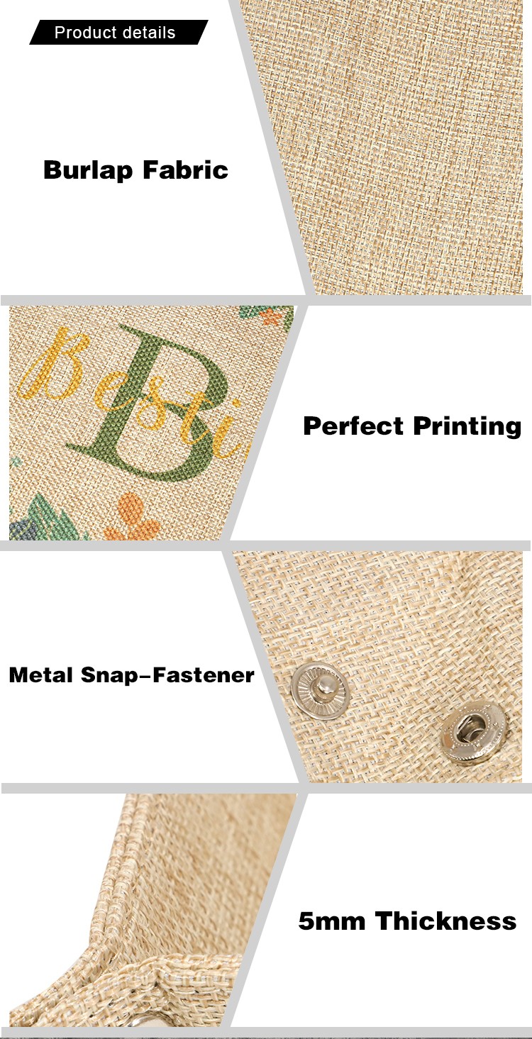 Sublimatable Burlap Snap Up Tray-Small Size