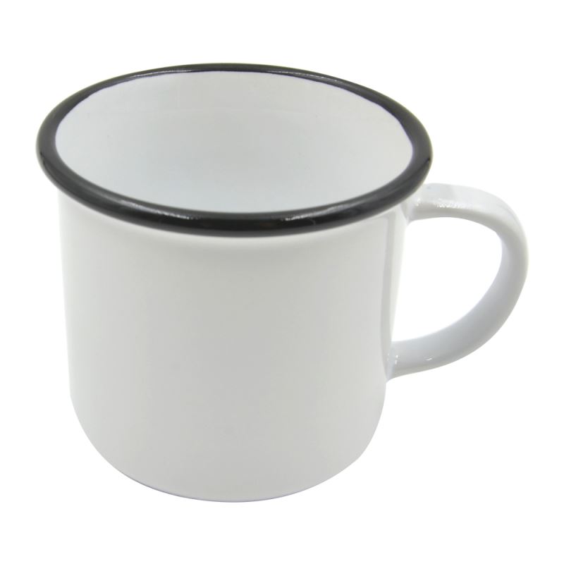 10oz Enamel Mug -Black Rim