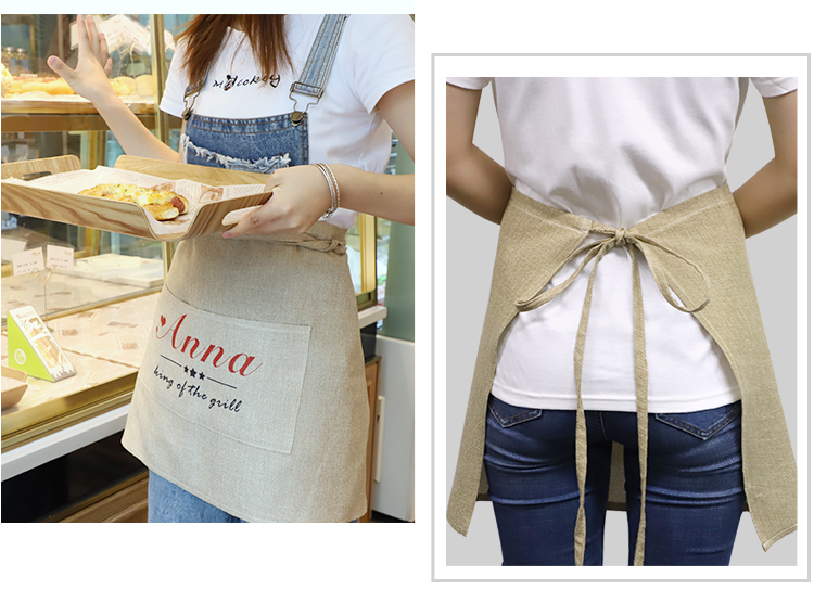 Blank Sublimation Waist Apron-Faux Burlap for Customized