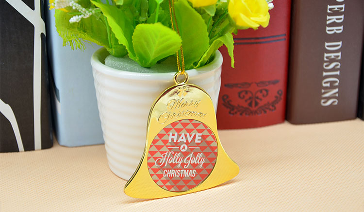 Metal Xmas Ornaments-Bell-Golden