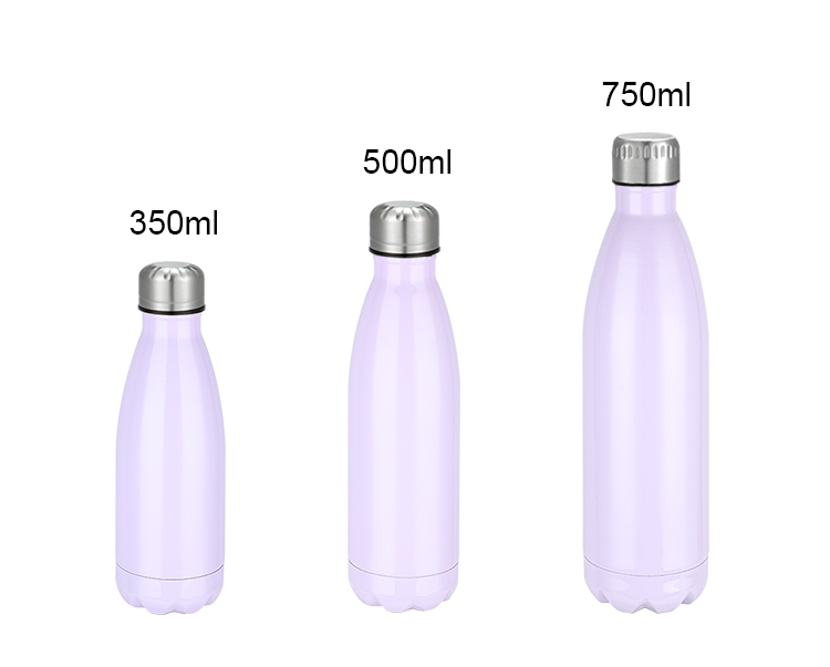 Cola Shape Stainless Steel Bottle-White