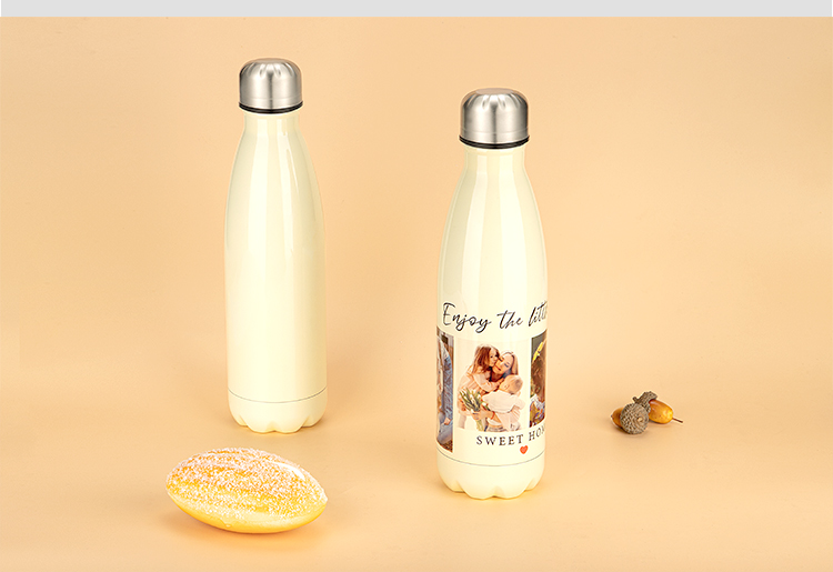 Cola Shape Stainless Steel Bottle-White