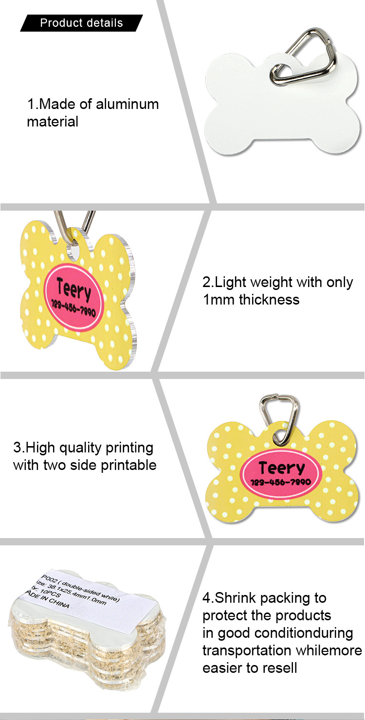 Double-Side Printable Aluminum PET Tags-Bone Shape