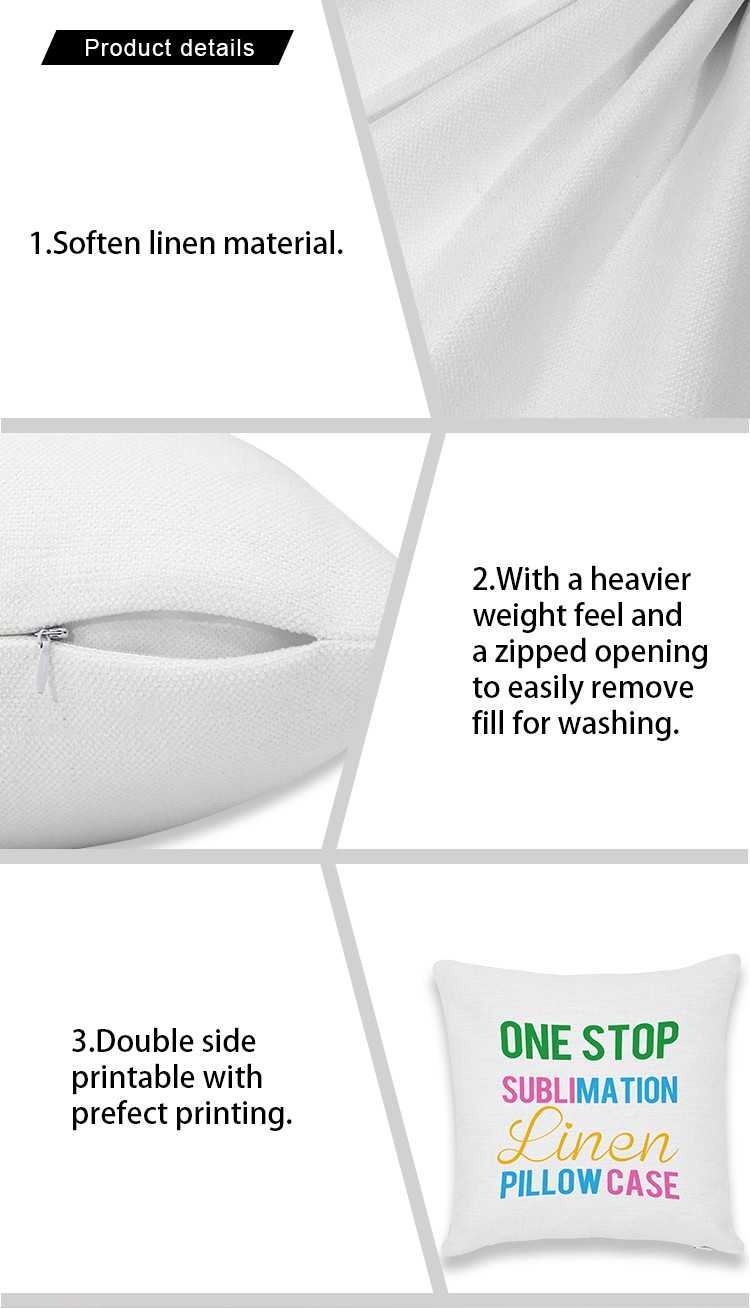 Sublimation Soften Linen Pillow Case -White -40*40CM