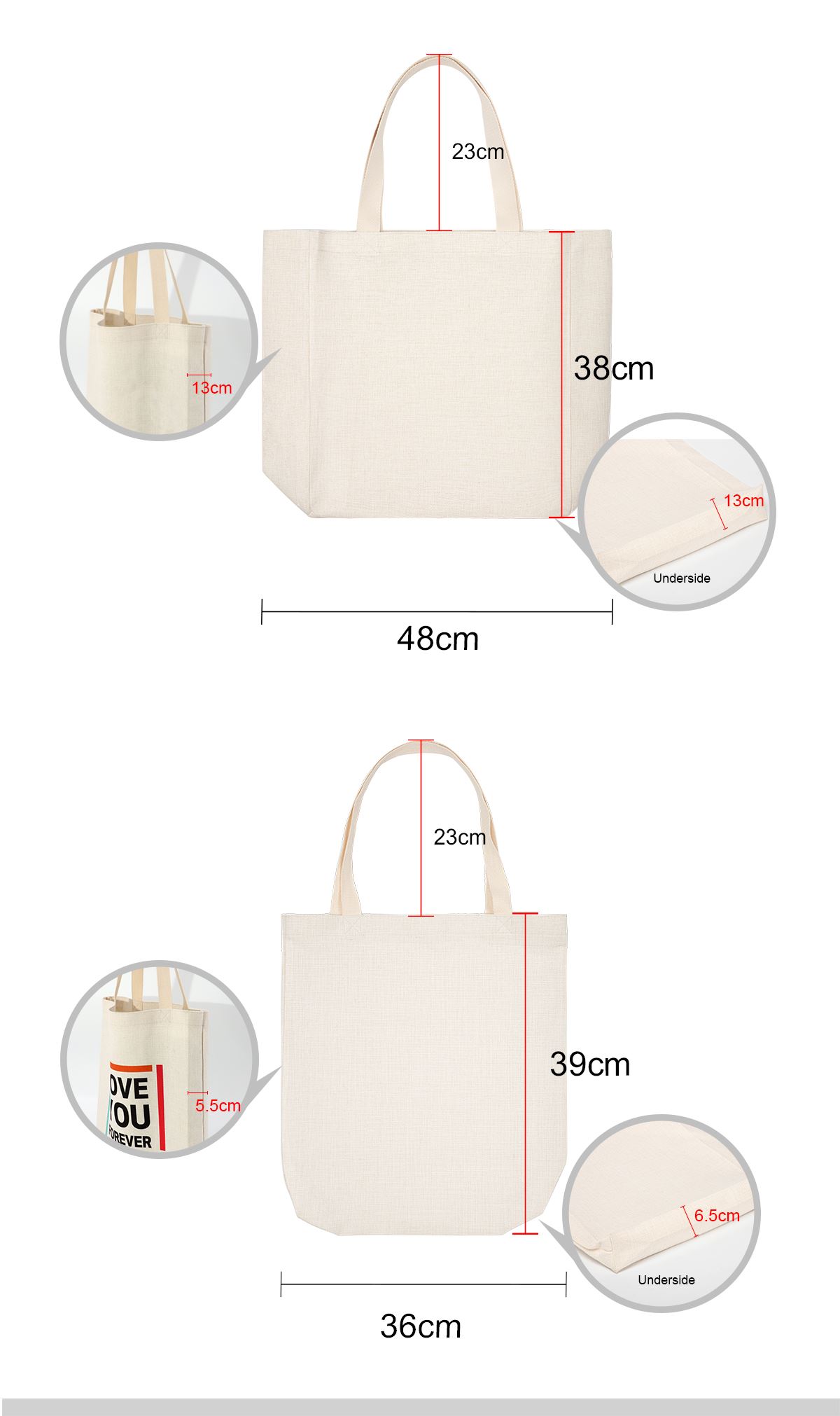 Sublimation Linen Tote Bag-38*40CM