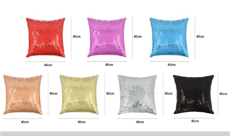 Sequin Pillow Case Square Shape Red