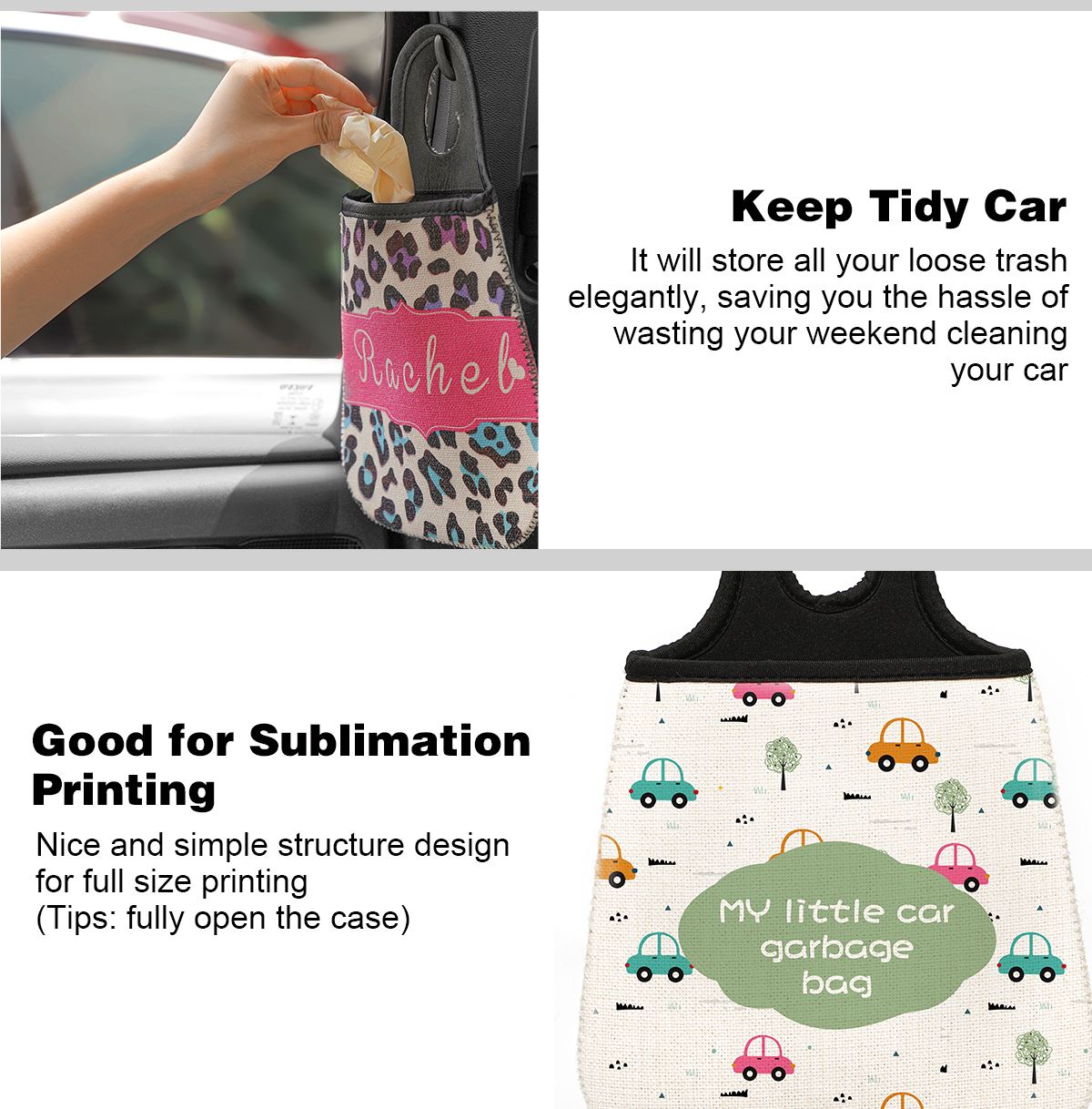 Sublimation Linen Car Trash Bag