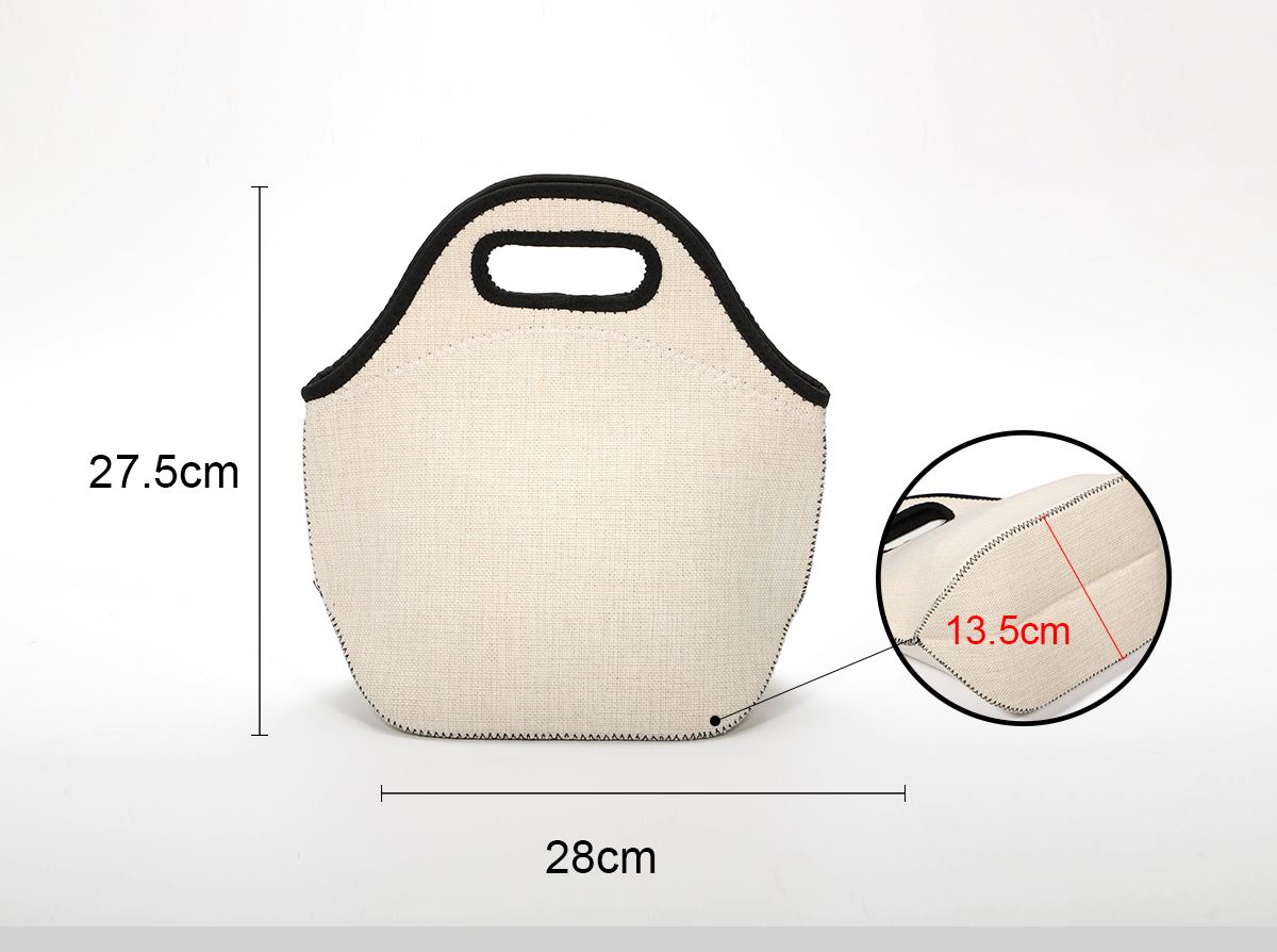 Linen Neoprene Lunch Bag