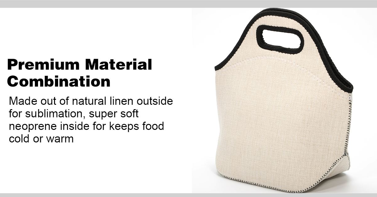 Linen Neoprene Lunch Bag