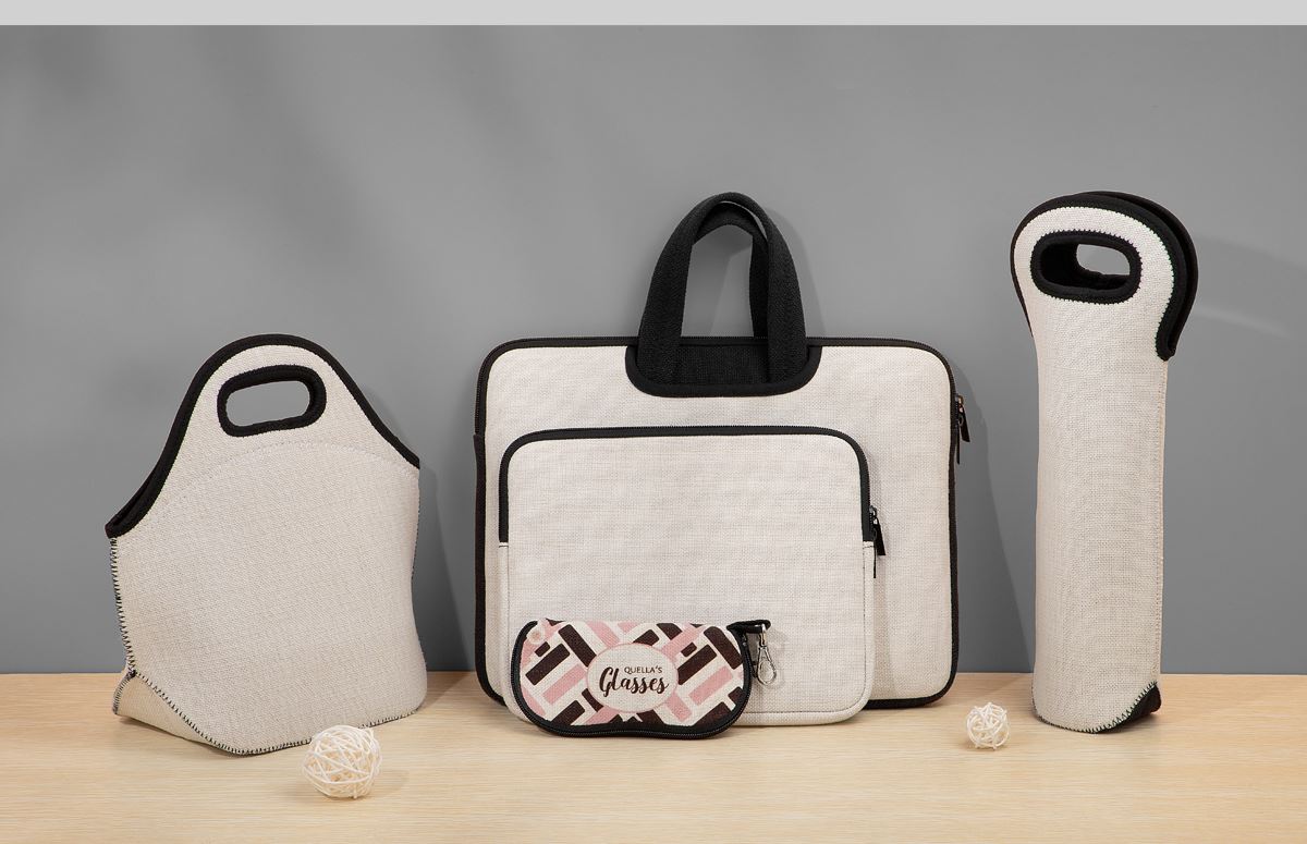 Linen Neoprene Lunch Bag