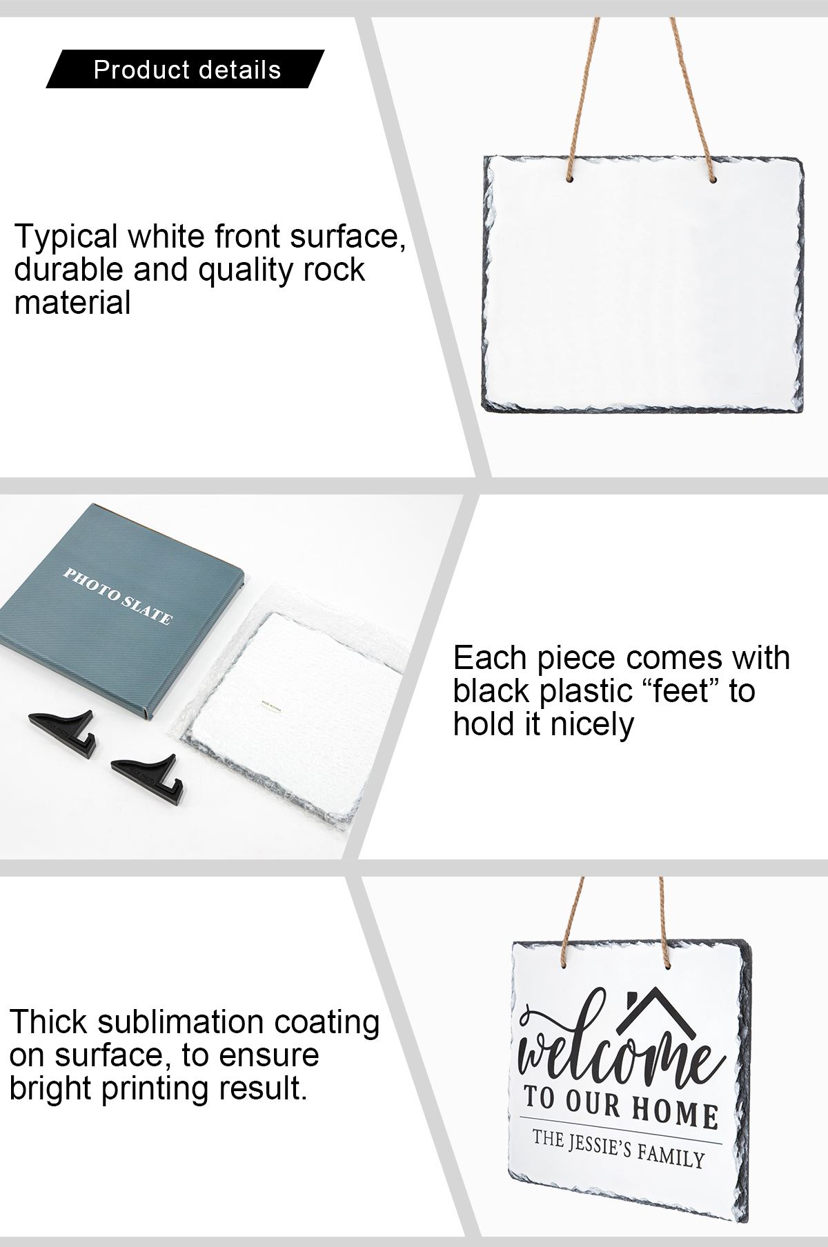 Photo Slate Big Rectangle with String Glossy-25*30