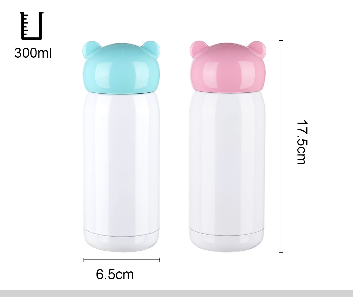 300ml Stainless Bottle Bear shape - Blue