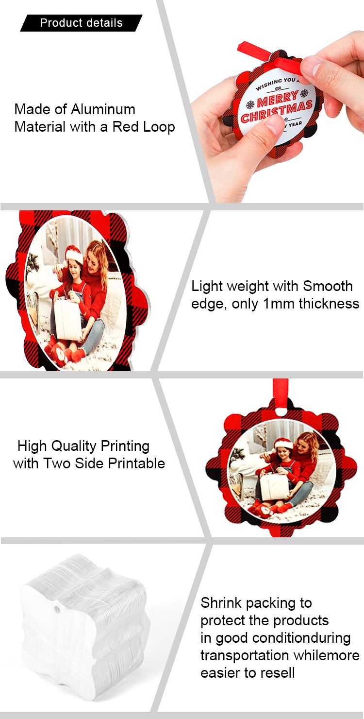 Double-side Printable Aluminum Ornaments-Round Shape-3.5