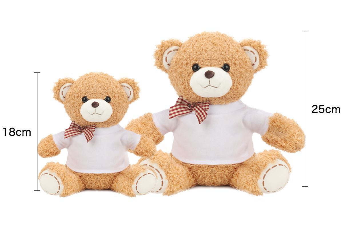 Sublimation Teddy bear with T-shirt 18cm  light Brown