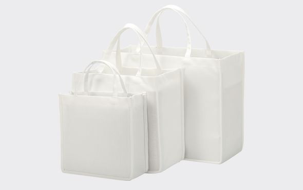 White linen jute bag