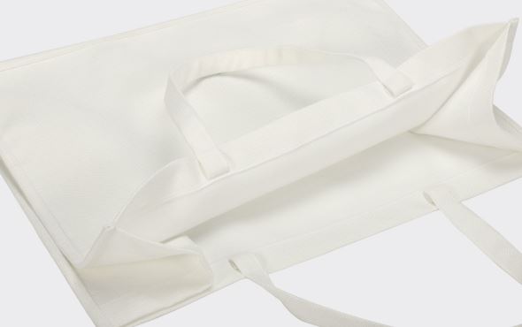 White linen jute bag