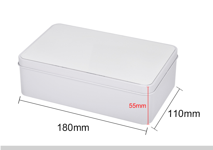 Metal Tin- Double Side in White -Rectangle