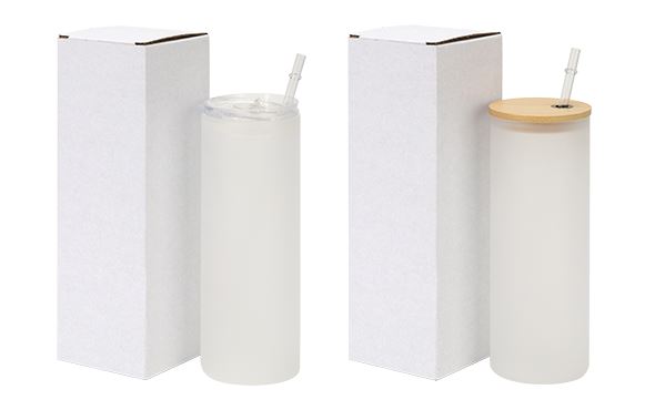20oz/600ml Sublimation Blanks Frosted Glass Skinny Tumbler
