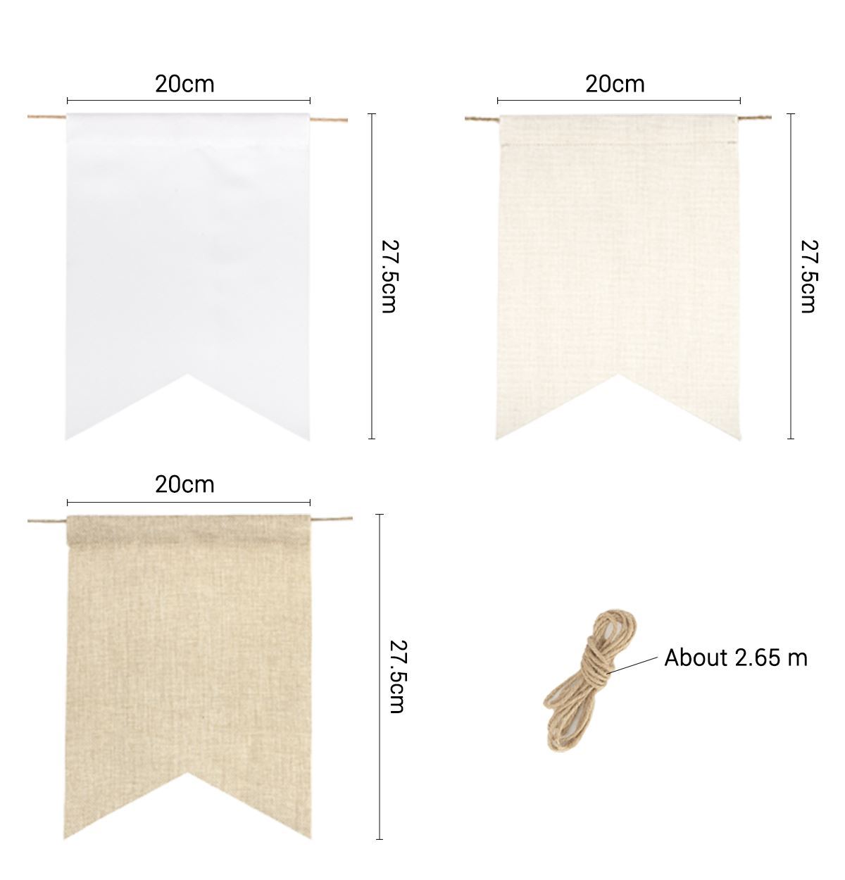 Sublimation White Polyester Banner-Rectangle shape