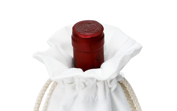 Sublimation Canvas Red Wine bottle Drawstring Bag