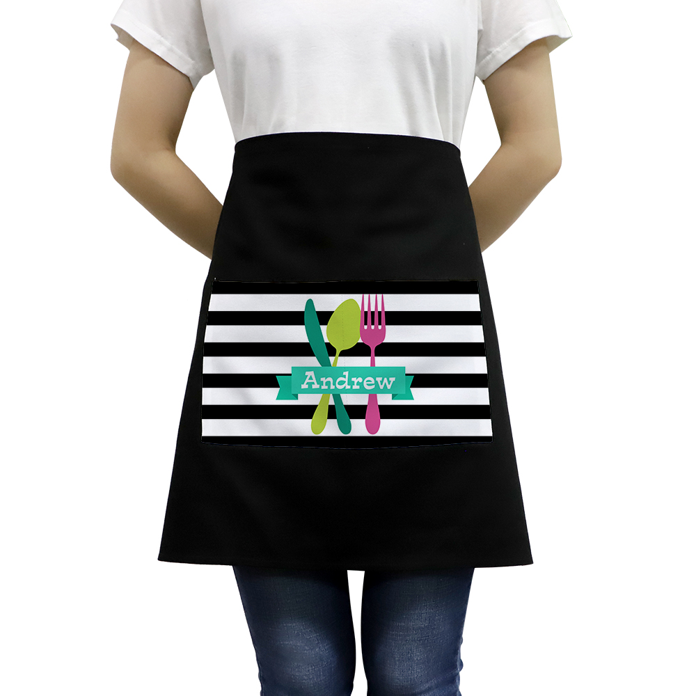 Waist Apron-Cotton with Polyester White Patch -Blue