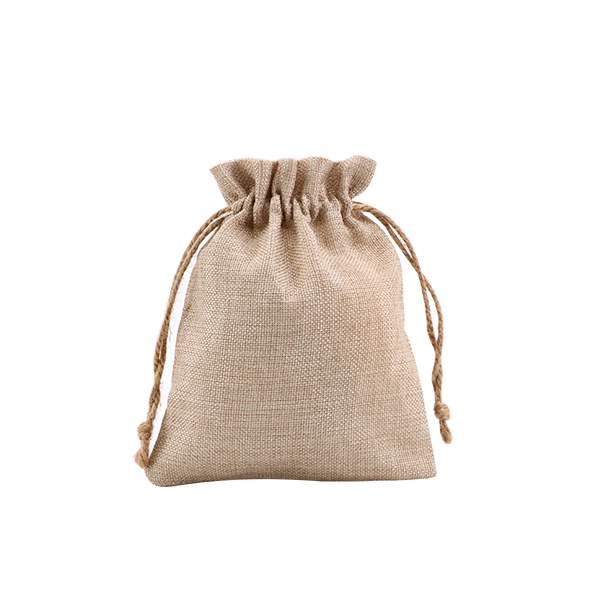 Faux Burlap Drawstring Bag-17*34CM