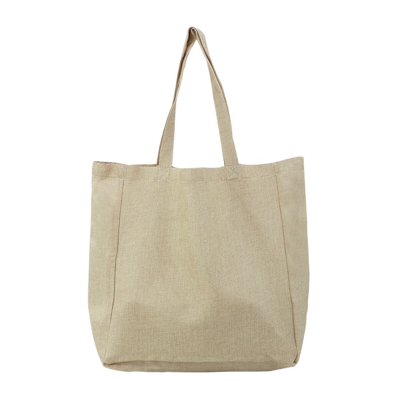 Faux Burlap Tote Shopping Bag