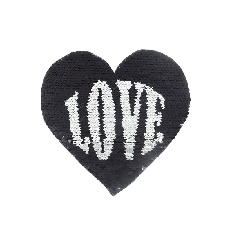 Red/White Sequin Transfer (Back Sticker) Heart Shape